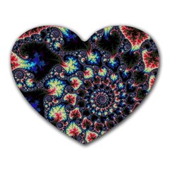 Psychedelic Colorful Abstract Trippy Fractal Heart Mousepad by Bedest