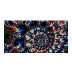 Psychedelic Colorful Abstract Trippy Fractal Satin Wrap 35  X 70  by Bedest