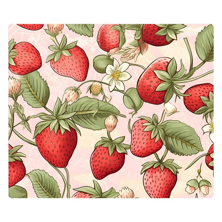 Strawberry Fruit Two Sides Premium Plush Fleece Blanket (Small)