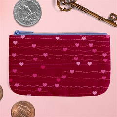 Hearts Valentine Love Background Large Coin Purse by Proyonanggan