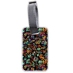 Multicolored Doodle Abstract Colorful Multi Colored Luggage Tag (two Sides) by Grandong