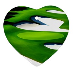 Golf Course Par Green Ornament (heart) by Sarkoni