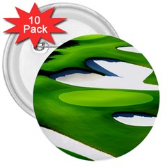 Golf Course Par Green 3  Buttons (10 Pack)  by Sarkoni