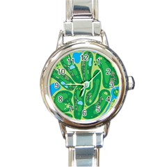 Golf Course Par Golf Course Green Round Italian Charm Watch by Sarkoni