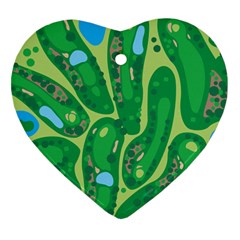 Golf Course Par Golf Course Green Ornament (heart) by Sarkoni