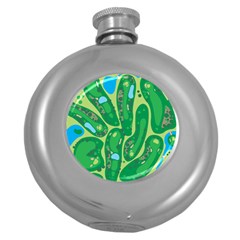 Golf Course Par Golf Course Green Round Hip Flask (5 Oz) by Sarkoni