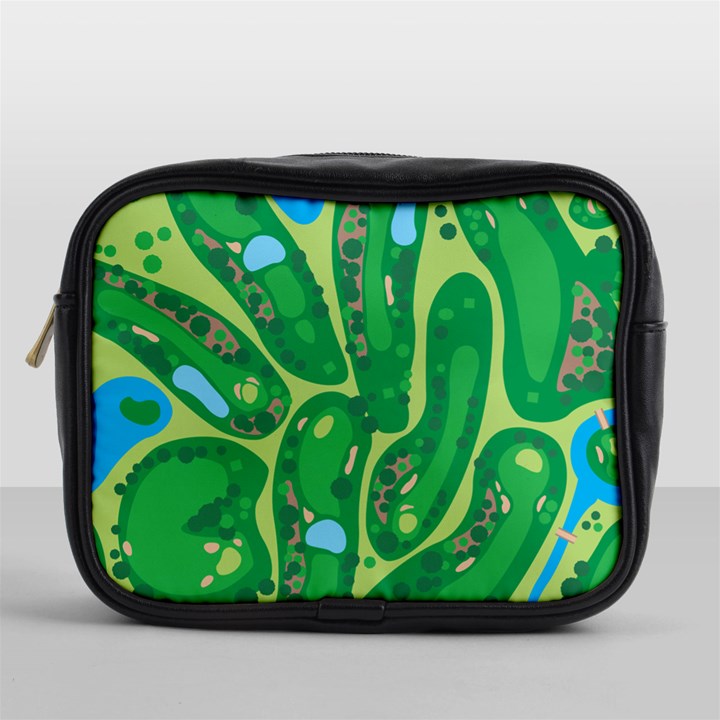 Golf Course Par Golf Course Green Mini Toiletries Bag (One Side)