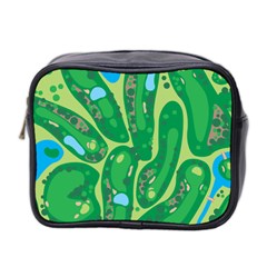 Golf Course Par Golf Course Green Mini Toiletries Bag (two Sides) by Sarkoni