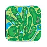 Golf Course Par Golf Course Green Square Metal Box (Black) Front