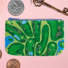 Golf Course Par Golf Course Green Large Coin Purse by Sarkoni