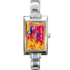 Abstract Design Calorful Rectangle Italian Charm Watch by nateshop