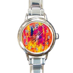 Abstract Design Calorful Round Italian Charm Watch by nateshop