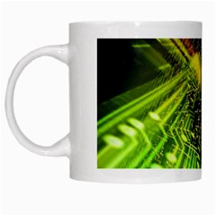 Machine Technology Circuit Electronic Computer Technics Detail Psychedelic Abstract Pattern White Mug by Sarkoni