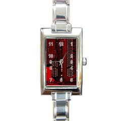 Technology Computer Circuit Rectangle Italian Charm Watch by Sarkoni