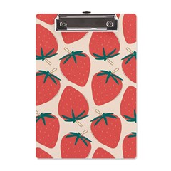 Seamless Strawberry Pattern Vector A5 Acrylic Clipboard by Grandong