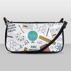 School Subjects And Objects Vector Illustration Seamless Pattern Shoulder Clutch Bag by Grandong