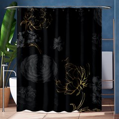 Dark And Gold Flower Patterned Shower Curtain 60  X 72  (medium)  by Grandong