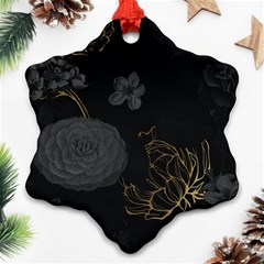 Dark And Gold Flower Patterned Ornament (snowflake) by Grandong