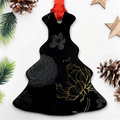 Dark And Gold Flower Patterned Ornament (christmas Tree)  by Grandong