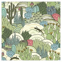 Playful Cactus Desert Landscape Illustrated Seamless Pattern Lightweight Scarf  by Grandong