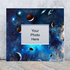 3d Universe Space Star Planet White Wall Photo Frame 5  X 7  by Grandong