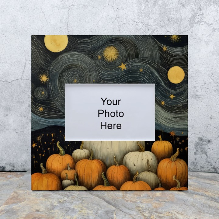 Pumpkin Halloween White Box Photo Frame 4  x 6 