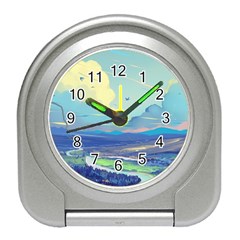 Digital Art Fantasy Landscape Travel Alarm Clock by uniart180623