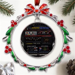 Daft Punk Boombox Metal X mas Wreath Ribbon Ornament by Sarkoni