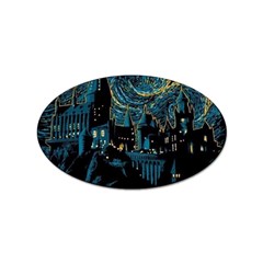 Hogwarts Starry Night Van Gogh Sticker (oval) by Sarkoni