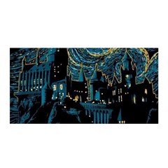 Hogwarts Starry Night Van Gogh Satin Wrap 35  X 70  by Sarkoni