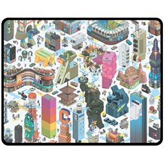 City Pattern Pixel Art Japan Fleece Blanket (medium) by Sarkoni