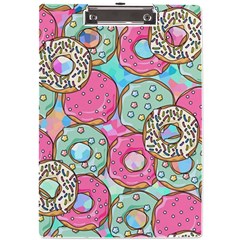 Donut Pattern Texture Colorful Sweet A4 Acrylic Clipboard by Grandong