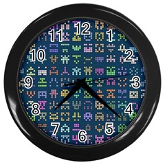 Procedural Generation Digital Art Pattern Wall Clock (black) by Grandong