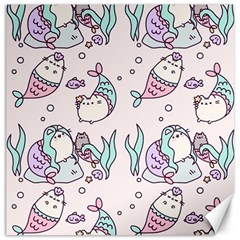 Cartoon Cat Cute Animal Kawaii Pastel Pattern Canvas 20  X 20  by Ndabl3x