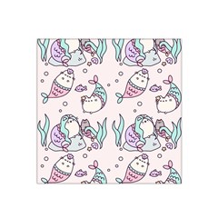 Cartoon Cat Cute Animal Kawaii Pastel Pattern Satin Bandana Scarf 22  X 22  by Ndabl3x