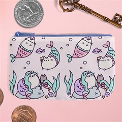 Cartoon Cat Cute Animal Kawaii Pastel Pattern Large Coin Purse by Ndabl3x