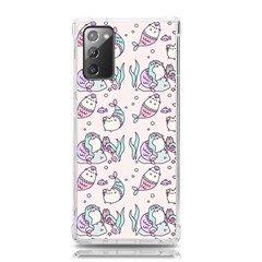 Cartoon Cat Cute Animal Kawaii Pastel Pattern Samsung Galaxy Note 20 Tpu Uv Case by Ndabl3x