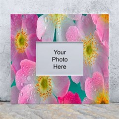 Pink Neon Flowers, Flower White Wall Photo Frame 5  X 7  by nateshop