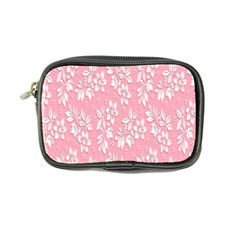 Pink Texture With White Flowers, Pink Floral Background Coin Purse by nateshop