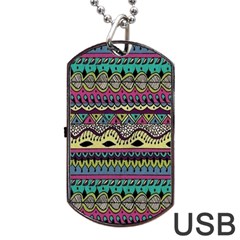 Aztec Design Dog Tag Usb Flash (two Sides) by nateshop