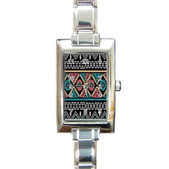 Aztec Wallpaper Rectangle Italian Charm Watch by nateshop