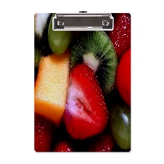 Fruits, Food, Green, Red, Strawberry, Yellow A5 Acrylic Clipboard by nateshop