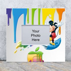 Mickey Mouse, Apple Iphone, Disney, Logo White Wall Photo Frame 5  X 7  by nateshop