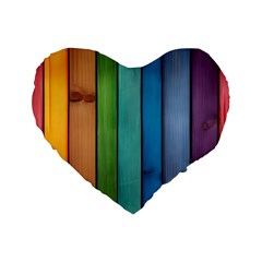 Rainbow Standard 16  Premium Flano Heart Shape Cushions by zappwaits