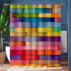 Rainbow Wood Shower Curtain 60  X 72  (medium)  by zappwaits