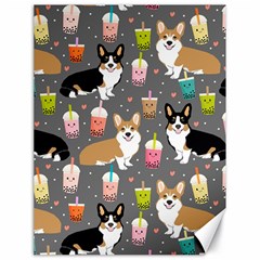 Welsh Corgi Dog Boba Tea Bubble Kawaii Canvas 18  X 24  by Grandong