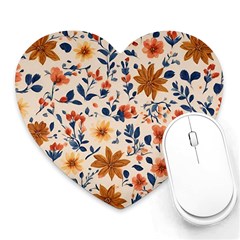 Boho Flowers Seamless Patternn Heart Mousepad by Jack14