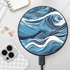 Abstract Blue Ocean Wave Wireless Fast Charger(black) by Jack14