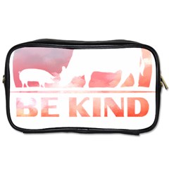 Be Kind To Animals Or Ill Kill You T- Shirt Vegan Be Kind Farm Animal Design Dairy Cow And Pig T- Sh Yoga Reflexion Pose T- Shirtyoga Reflexion Pose T- Shirt Toiletries Bag (two Sides) by hizuto