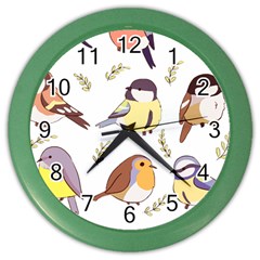 Birds Illustration T- Shirt Cute European Birds Illustration T- Shirt (1) Yoga Reflexion Pose T- Shirtyoga Reflexion Pose T- Shirt Color Wall Clock by hizuto